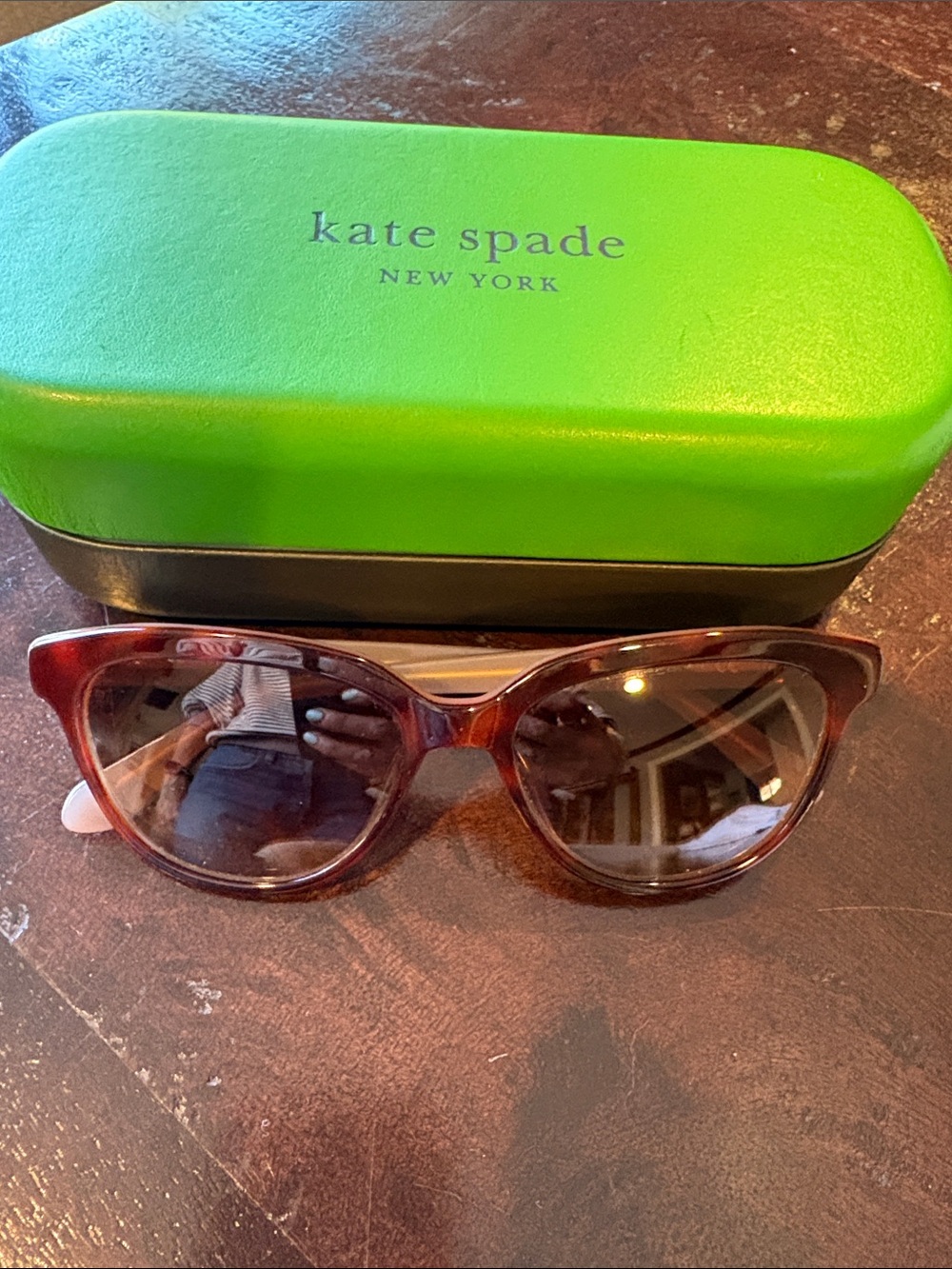kate spade tortoiseshell cat-eye sunglasses with brown lenses
